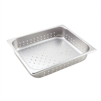 Winco Half-Size Perforated Steam Table Pan, 2-1/2 Inch Deep, 22-Gauge 18/8 Stainless Steel