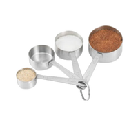 Vollrath Four-Piece Straight-Sided Measuring Spoon Set, 18/8 Stainless Steel