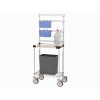 Metro Chain Reaction Mobile Sanitizer and PPE Station with Shelf, Holders, and Locking Casters