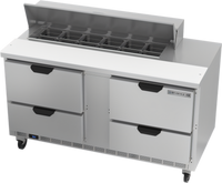 Beverage Air 60-Inch Sandwich Prep Table with 4 Drawers and 12-Pan Top