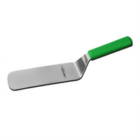 Sani-Safe 8-Inch x 3-Inch Stainless Steel Offset Cake Turner with Green Polypropylene Handle