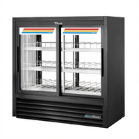 True 48-Inch Wide Pass-Thru 2-Section Glass Door Merchandiser Refrigerator