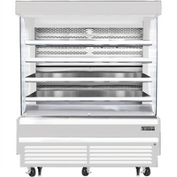 Everest Refrigeration Vertical Open-Air Cooler Merchandiser, 73-1/4 Inch Wide, 37 Cu. Ft., Self-Contained Bottom Mount