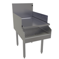 Glastender Freestanding Recessed Drainboard with Perforated Shelf, 18