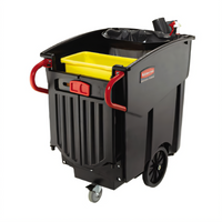 Rubbermaid Commercial BRUTE Mega BRUTE 120-Gallon Mobile Waste Collector Trash Cart, Without Lid, Black