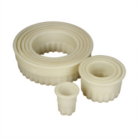Mercer Culinary 9-Piece Fluted Round Nylon Cookie Cutter Set with Storage Box
