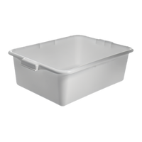 Carlisle Comfort Curve Stackable Bus Tub Tote Box, 20 x 15 x 7 Inches, White HDPE