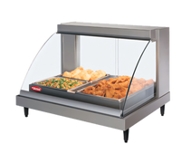 Hatco Glo-Ray Designer Heated Display Case with Humidity, Single Shelf, 2-Pan, Curved Glass Countertop