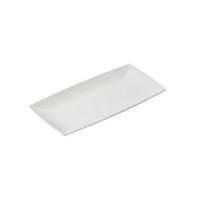 Endurance White Rectangular Break-Resistant Melamine Serving Tray, 13-7/8 x 6-1/2 x 7/8 Inch