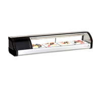 Everest Refrigeration 59-Inch Countertop Sushi Display Case with Curved Glass and Left-Mounted Self-Contained Refrigeration
