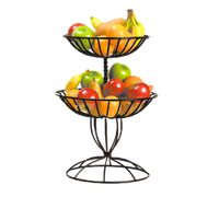 Two-Tier Black Wrought Iron Buffet Display Basket
