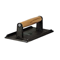 Cast Iron Steak Weight with Wood Handle, 8-1/4 x 4-1/4 Inches