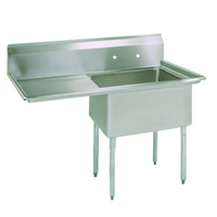 BK Resources Economy 1-Compartment Stainless Steel Sink with Left Drainboard, 38-1/2 Inch