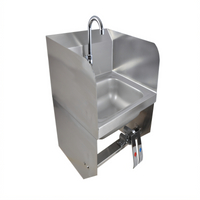 Space Saver Wall-Mount Hand Sink Package with Single Splash Mount Gooseneck Faucet and Dual Knee Valve Pedals