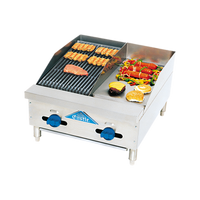 Comstock-Castle 24-Inch Countertop Gas Char-Broiler/Griddle Combination with 12-Inch Griddle and Lava Broiler