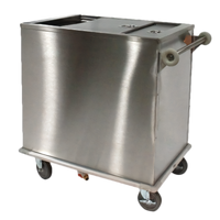 Dinex Mobile Insulated Stainless Steel Ice Caddy with Sliding Cover, 125 lb Capacity
