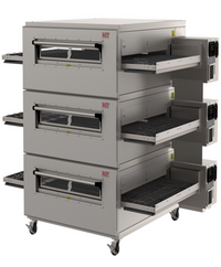 XLT Ovens X4 1832-3-G Triple Stack Floor Model Gas Conveyor Oven with 18-Inch Conveyor