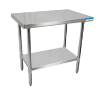 BK Resources 30-Inch x 24-Inch 18-Gauge 430 Stainless Steel Work Table with Adjustable Undershelf