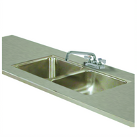 Advance Tabco Double Bowl Welded Sink Into Table Top with Faucet, 10 x 14 x 10 Bowls
