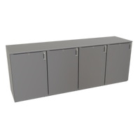 Glastender DS96 96-Inch Non-Refrigerated Four-Section Back Bar Dry Storage Cabinet with Solid Hinged Doors