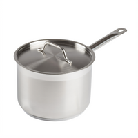 Premium 4-1/2 Qt Round 18/8 Stainless Steel Induction Ready Sauce Pan with Cover