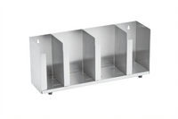 Vollrath Horizontal 4-Section Adjustable Lid Organizer with Straw Holder, Stainless Steel