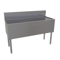 Glastender Free-Standing Stainless Steel Underbar Drainboard with Removable Perforated Insert, 48 x 19 Inches