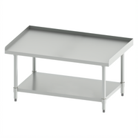 Winco Stainless Steel Equipment Stand with Raised Edges and Galvanized Undershelf, 48 x 30 x 24 Inches