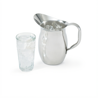 Vollrath 2.1 Quart Bell-Shaped Stainless Steel Beverage Pitcher with Handle, Mirror Finish