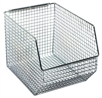 Quantum Mesh Stack & Hang Bin, Rectangular, Chrome, 10-1/2 x 8 x 7 Inches