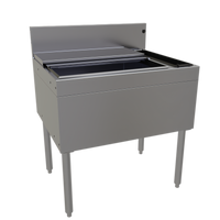Glastender 30-Inch Underbar Combo Ice Bin/Cocktail Unit with 10-Circuit Cold Plate and Right-Side 4-Bottle Storage