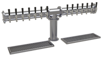 Glastender 14-Faucet Countertop Pipe Tee Glycol-Cooled Draft Dispensing Tower