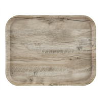 Cambro Camtray Décor Series Rectangular Fiberglass Cafeteria Tray, 18 x 14 Inch, Light Olive