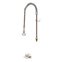 T&S Brass Deck Mount Dummy Pre-Rinse Unit with Pedal Valve, 24 Inch Riser, and 44 Inch Stainless Steel Hose