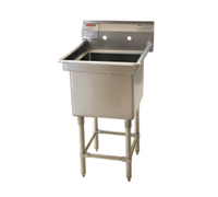 Eagle Group Spec-Master FN Series Single-Compartment Freestanding Sink with Backsplash, 25 x 27 Inch, Stainless Steel