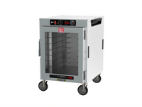 Metro HotBlox Wide 8-Pan Half-Height Mobile Insulated Holding Cabinet with Clear Door and Analog Controls