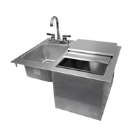 Glastender 24-Inch Drop-In Ice & Water Unit with 33 lb Ice Capacity and Less Faucet