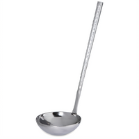 Carlisle Terra 4 oz Stainless Steel Ladle, 13-1/2 Inch, Hammered Mirror Finish