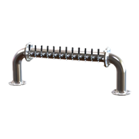 Pass-Thru Glycol-Cooled Countertop Brew Pipe Draft Beer Tower with 16 Faucets, Stainless Steel