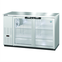 Hoshizaki BB59-G-S Two-Section Glass Swing Door Back Bar Refrigerator, 59.5 Inch, Self-Contained Side-Mount, Stainless Steel Exterior