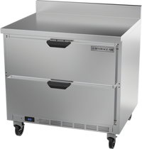 Beverage-Air 36-Inch One-Section Worktop Freezer with 2 Drawers and 4-Inch Backsplash