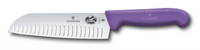 Victorinox Fibrox® - HACCP 7-Inch Stamped Santoku Knife with Granton Edge and Purple Fibrox Pro Handle