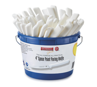 Mundial 4 Inch Spear Point Paring Knife with White Polypropylene Handle - 48-Piece Bucket
