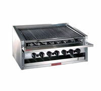 MagiKitch'n 24-Inch Low Profile Countertop Radiant Gas Charbroiler with Round Rod Top Grate