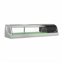 Hoshizaki Countertop Refrigerated Sushi Display Case, 47.2-Inch Wide, Curved Glass, Right-Side Refrigeration