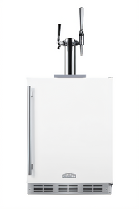 Summit Appliance 24-Inch Wide ADA-Height Coffee Kegerator with Dual Tap Tower, Flat and Nitro Dispense, White