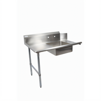 Straight Soiled Dishtable with Left-to-Right Operation and Pre-Rinse Sink, 36 Inch Wide