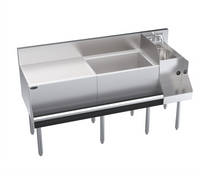 Krowne Royal Series 60-Inch Underbar Ice Bin/Cocktail Station with 24-Inch Drainboard, 12-Inch Blender Station and 10-Circuit Cold Plate