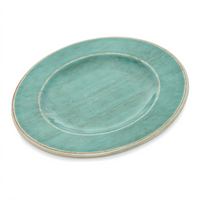 Grove 9-Inch Aqua Round Wide Rim Melamine Salad Plate