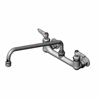 T&S Brass B-2299-VF22-CR Wall-Mount Mixing Faucet with Swivel Base, 8-Inch Adjustable Centers, 14-Inch Swing Nozzle and 2.2 GPM Vandal-Resistant Aerator
